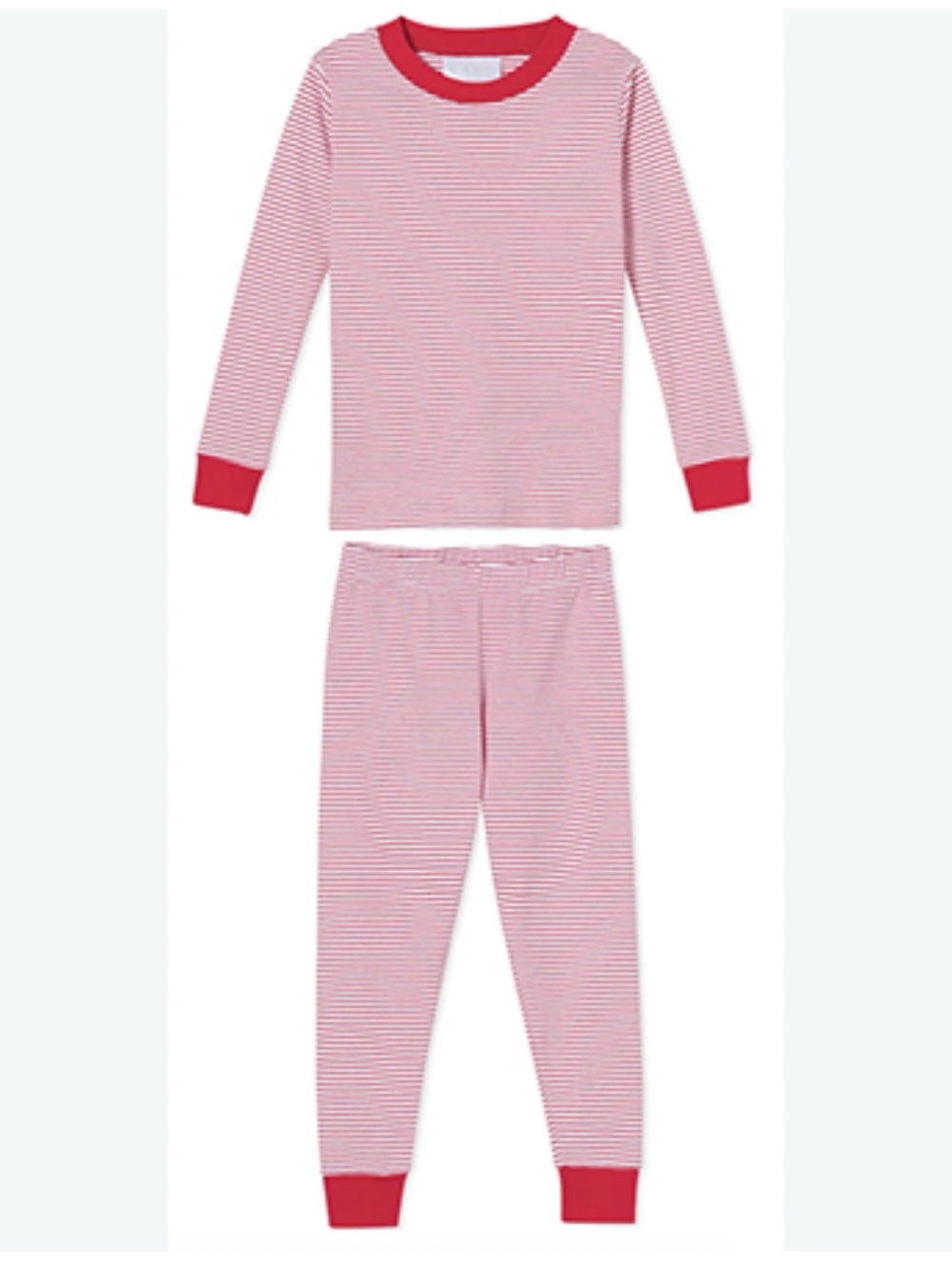 LAKE Pajamas Kids’ Red Stripe Pajama Set - Classic Long Sleeve & Pant, Size 6
